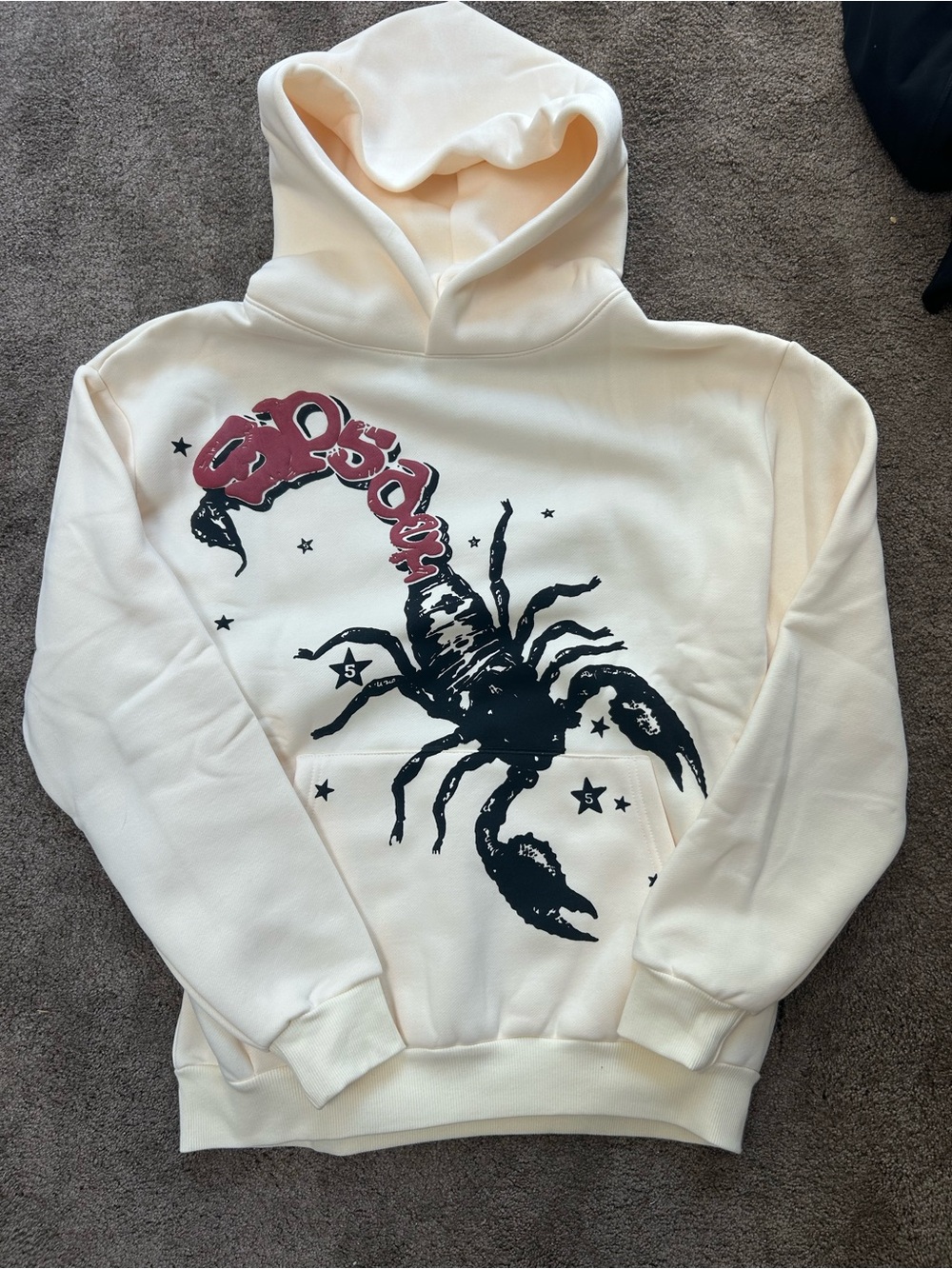 Sp5der Young Thug Scorpion Hoodie - Cream